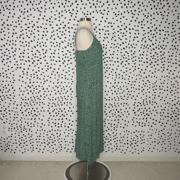 Reformation Green Floral Print Alexandra V-Neck Midi Slip Dress - Picture 8 of 10